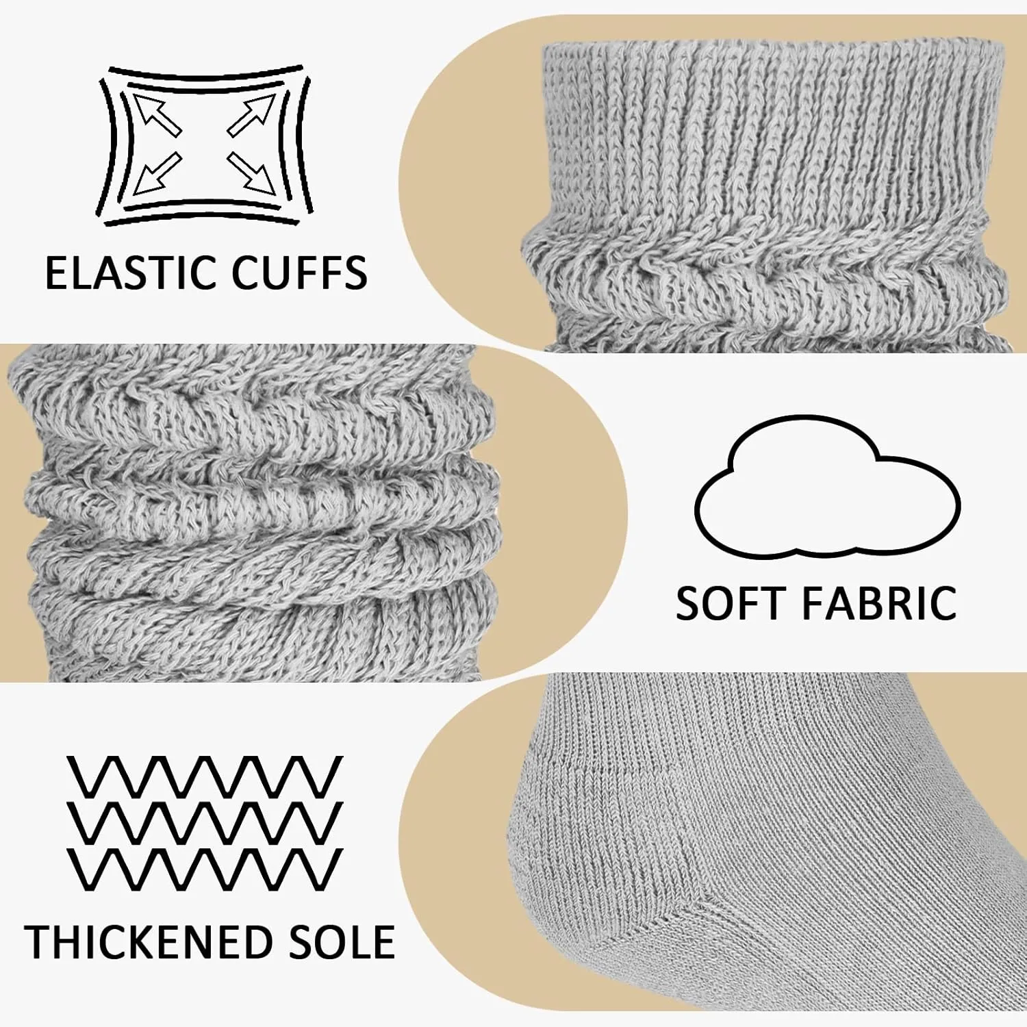 8 Pairs Women Slouch Socks Soft Extra Long Boot Sock Thick Cotton Knee High Scrunch Socks for Women