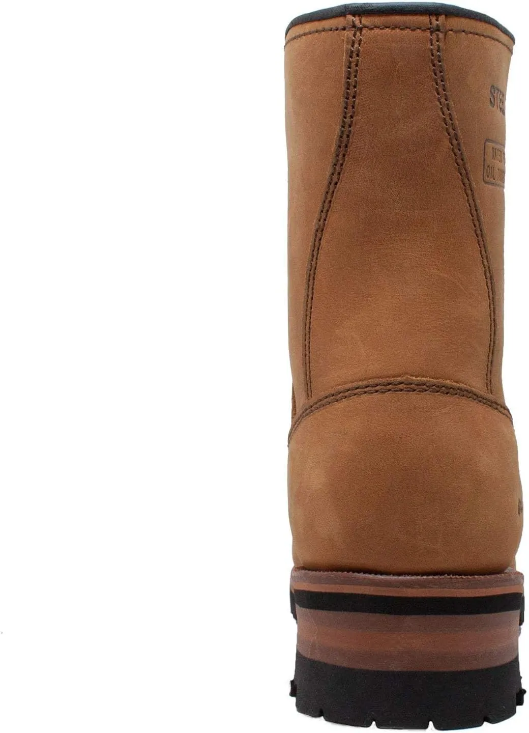 Ad Tec Men's 9" Super Logger Steel Toe Leather Work Boots | Oil Resistant Lug Sole