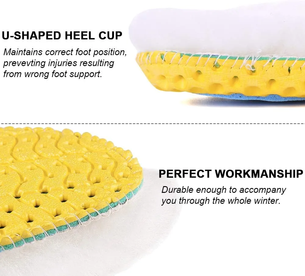 Ailaka Sheepskin Sport Wool Insoles for Women & Men, Premium Thick Fur Fleece Replacement Warm Inserts for Shoes Boot Slippers Sneakers 1 Pair