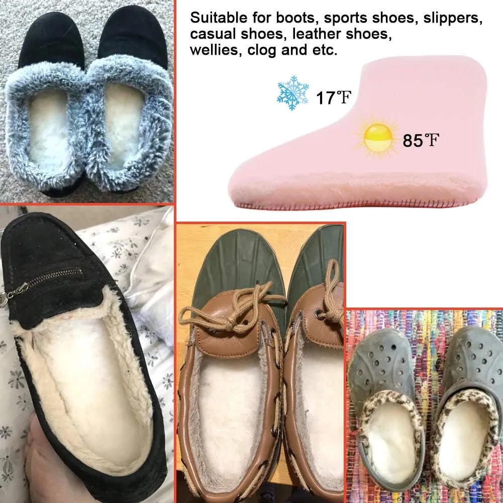 Ailaka Women’s Sheepskin Insoles, Thick Warm Wool Insoles Fluffy Fleece Replacement for Shoes Boots Slippers