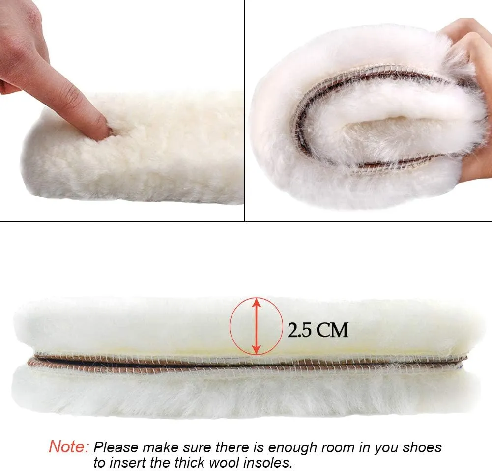 Ailaka Women’s Sheepskin Insoles, Thick Warm Wool Insoles Fluffy Fleece Replacement for Shoes Boots Slippers