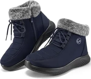 Alicegana Winter Boots for Women Warm Fur Lined Snow Shoes Slip on Ankle Booties Comfortable Anti Slip Outdoor Boots