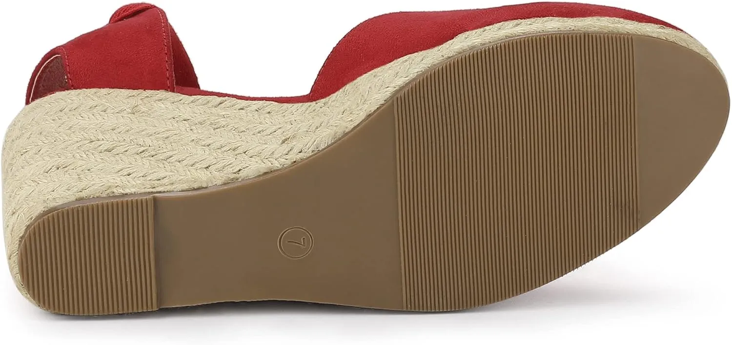 Allegra K Women's Closed Toe Espadrilles Wedges Tie Up Wedge Sandals