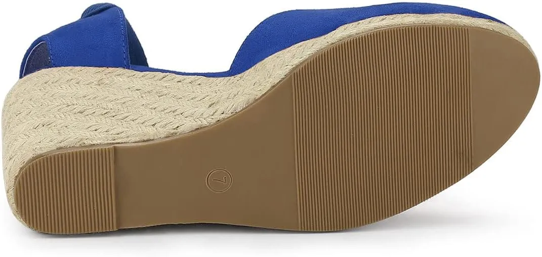 Allegra K Women's Closed Toe Espadrilles Wedges Tie Up Wedge Sandals
