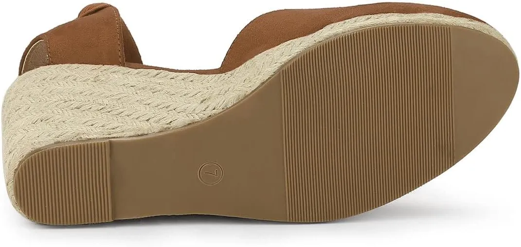 Allegra K Women's Closed Toe Espadrilles Wedges Tie Up Wedge Sandals
