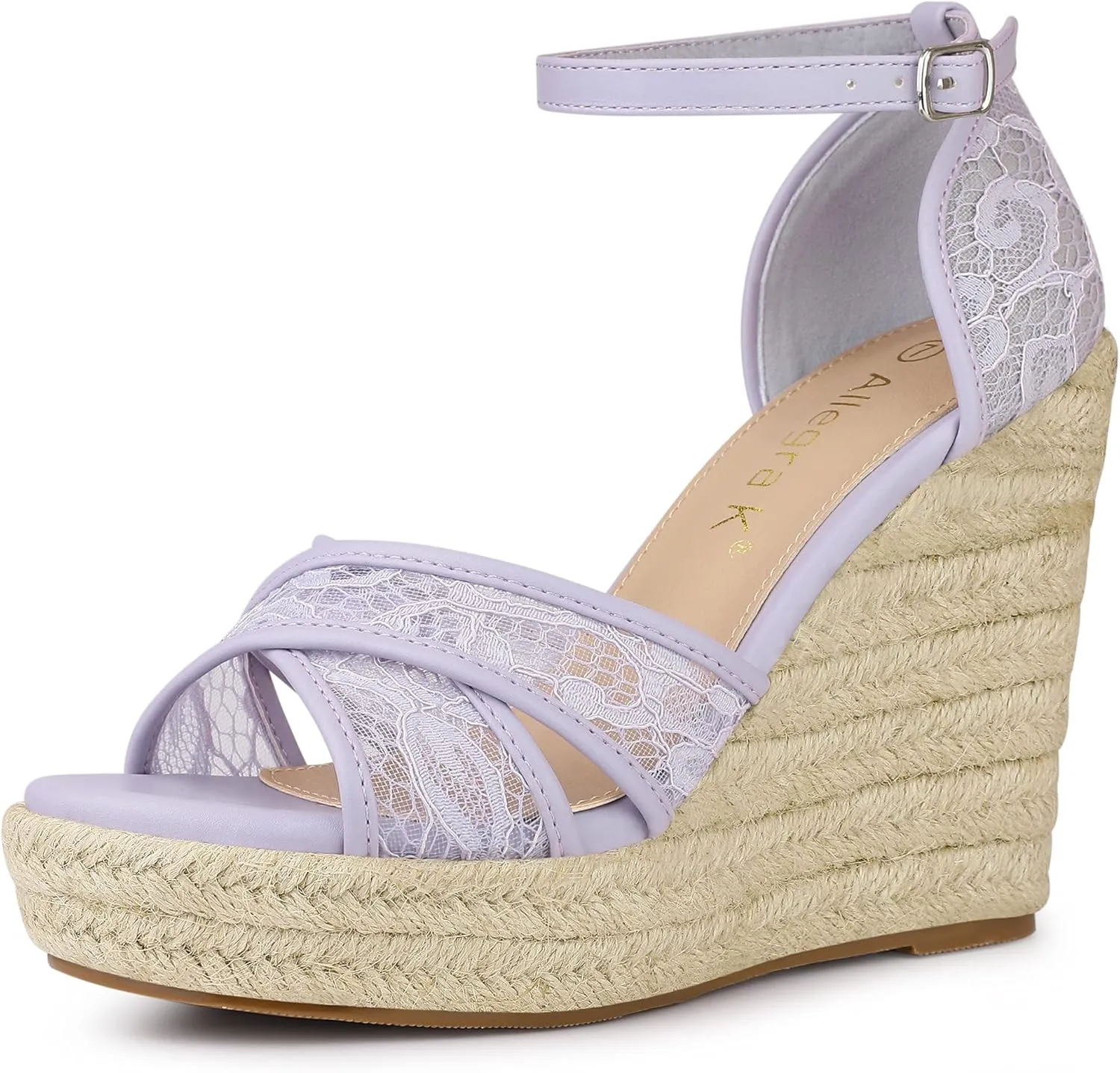 Allegra K Women's Espadrilles Lace Wedges Wedge Sandals