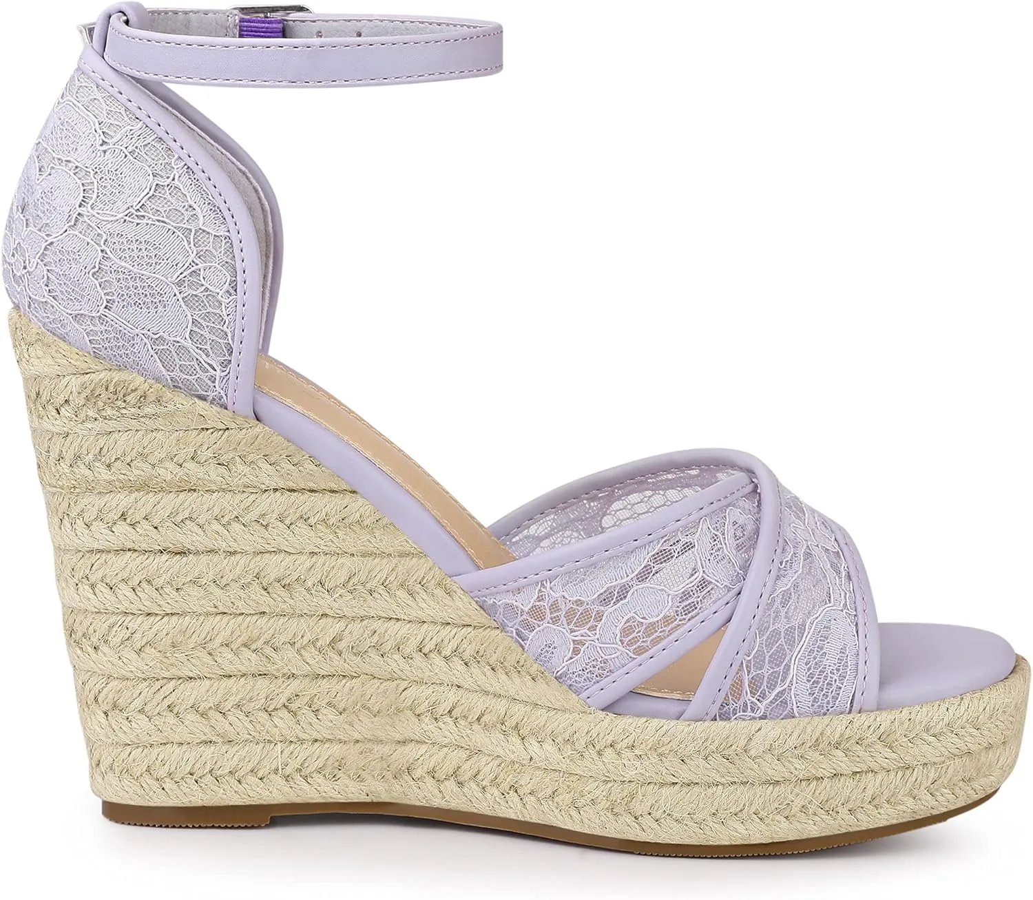 Allegra K Women's Espadrilles Lace Wedges Wedge Sandals