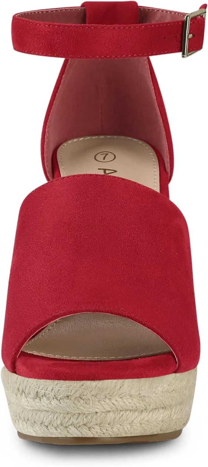 Allegra K Women's Espadrilles Platform Heels Wedges Sandals