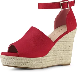 Allegra K Women's Espadrilles Platform Heels Wedges Sandals
