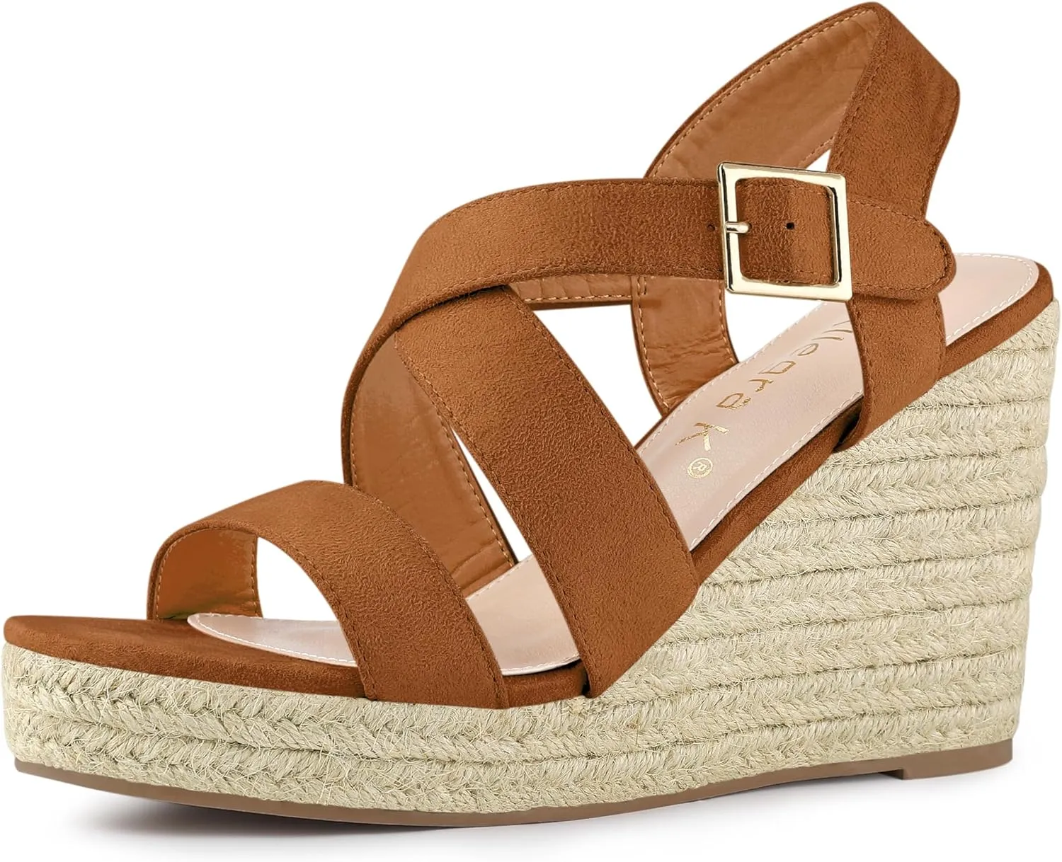 Allegra K Women's Espadrilles Platform Slingback Wedges Sandals