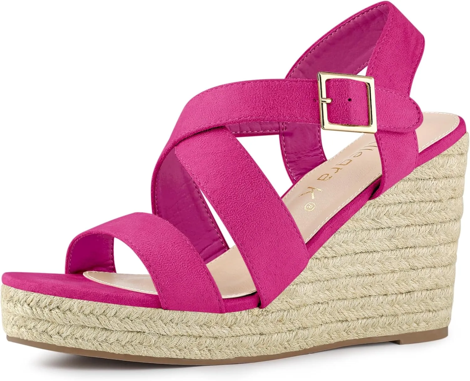 Allegra K Women's Espadrilles Platform Slingback Wedges Sandals