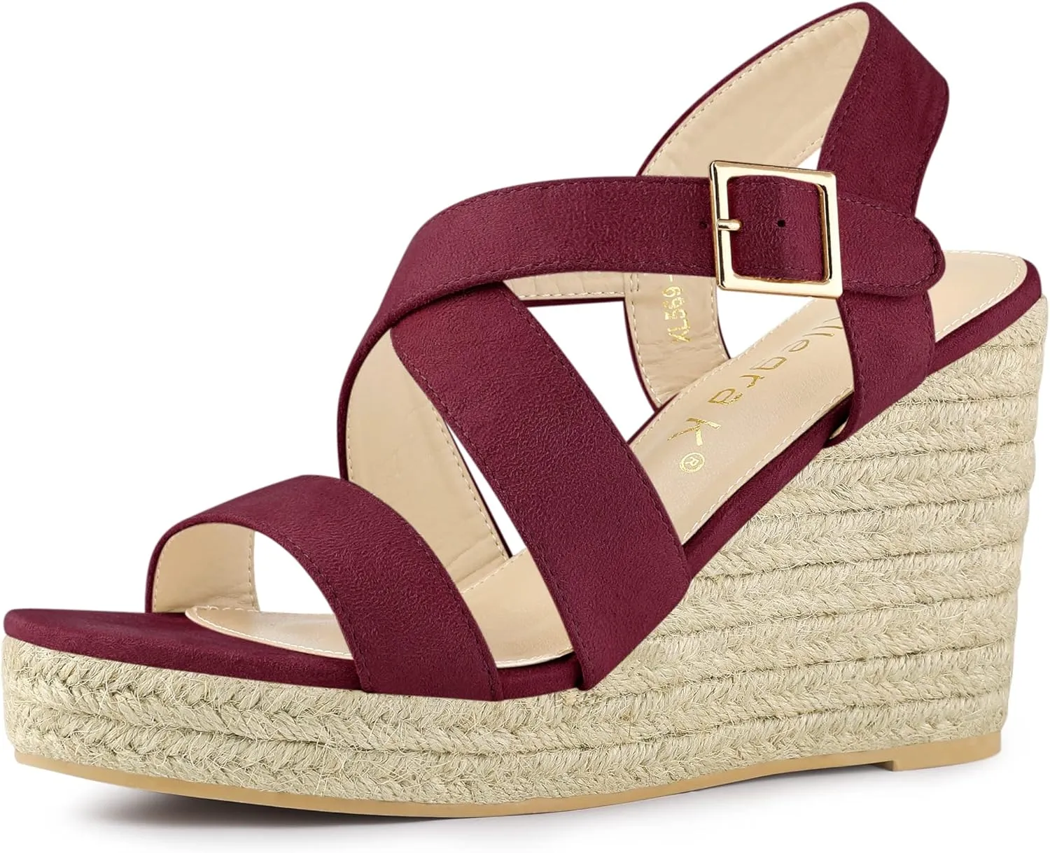 Allegra K Women's Espadrilles Platform Slingback Wedges Sandals