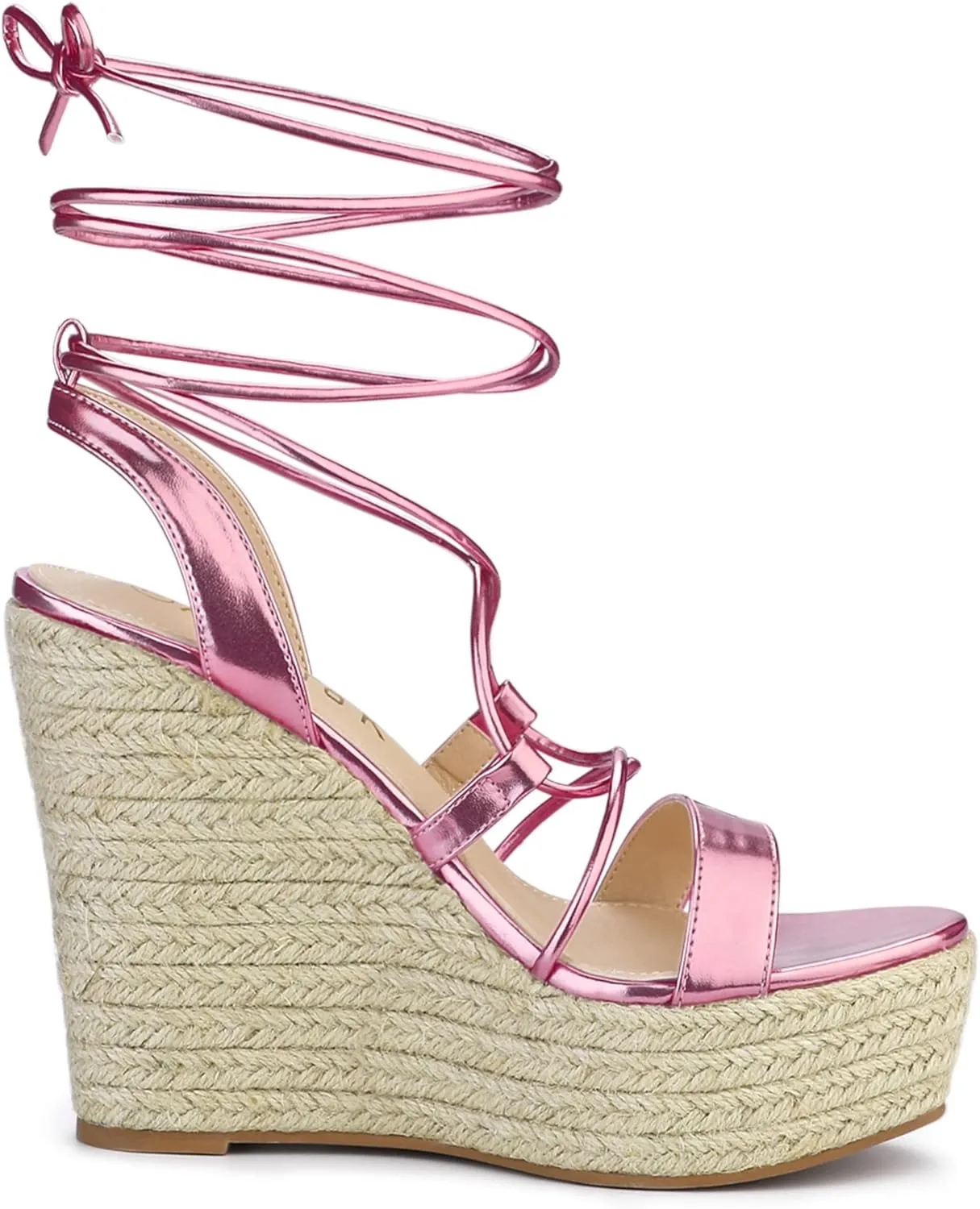 Allegra K Women's Espadrilles Platform Wedges Heel Lace Up Sandals