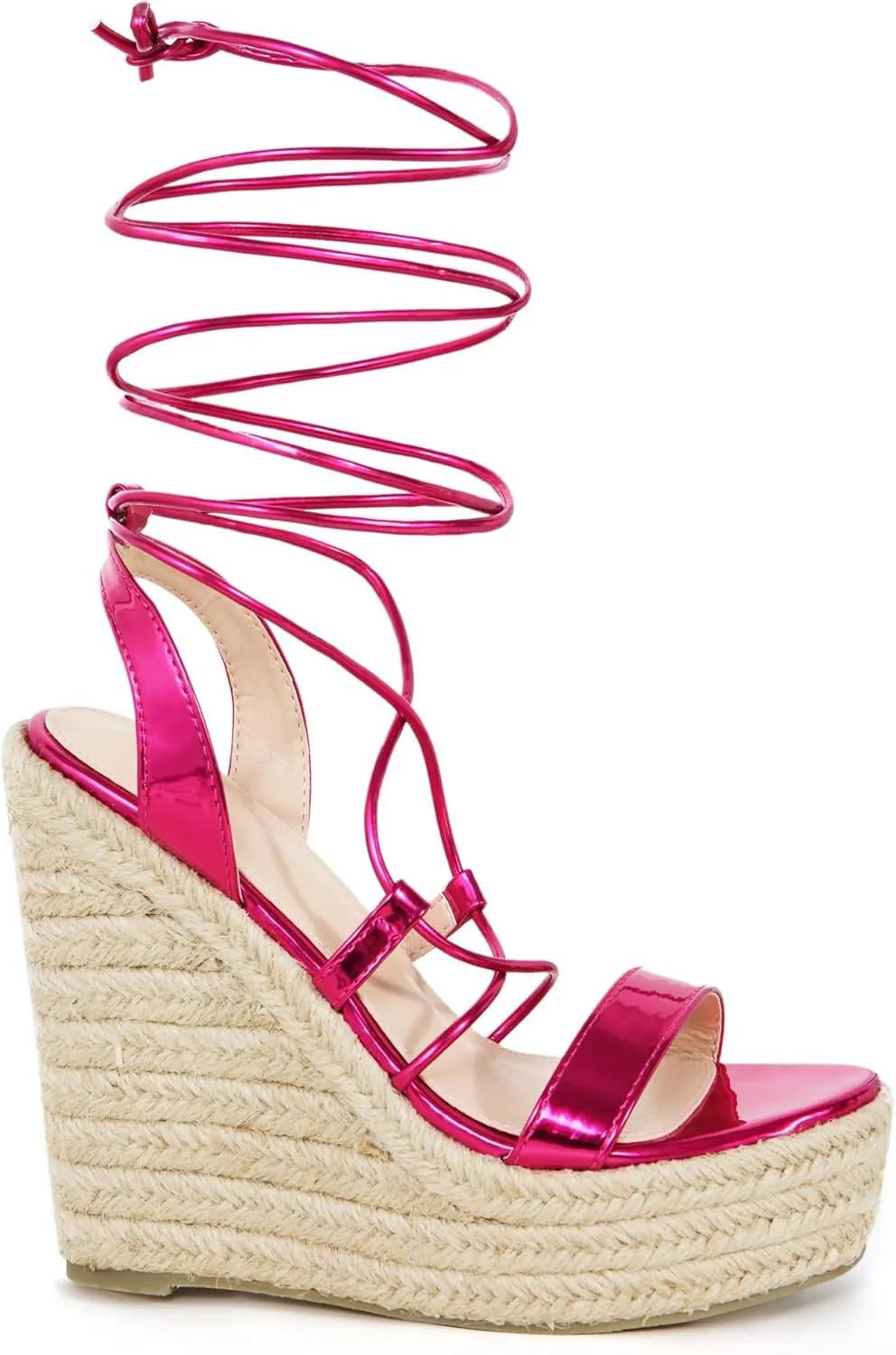 Allegra K Women's Espadrilles Platform Wedges Heel Lace Up Sandals
