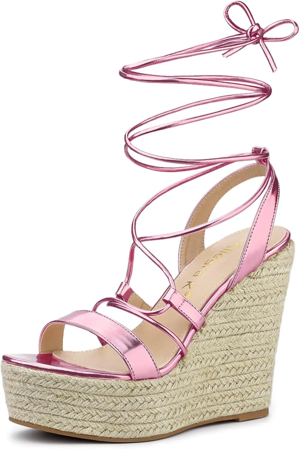 Allegra K Women's Espadrilles Platform Wedges Heel Lace Up Sandals