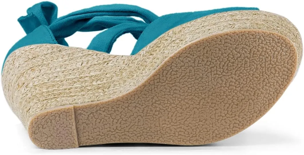 Allegra K Women's Lace Up Espadrilles Platform Platform Wedges Sandals