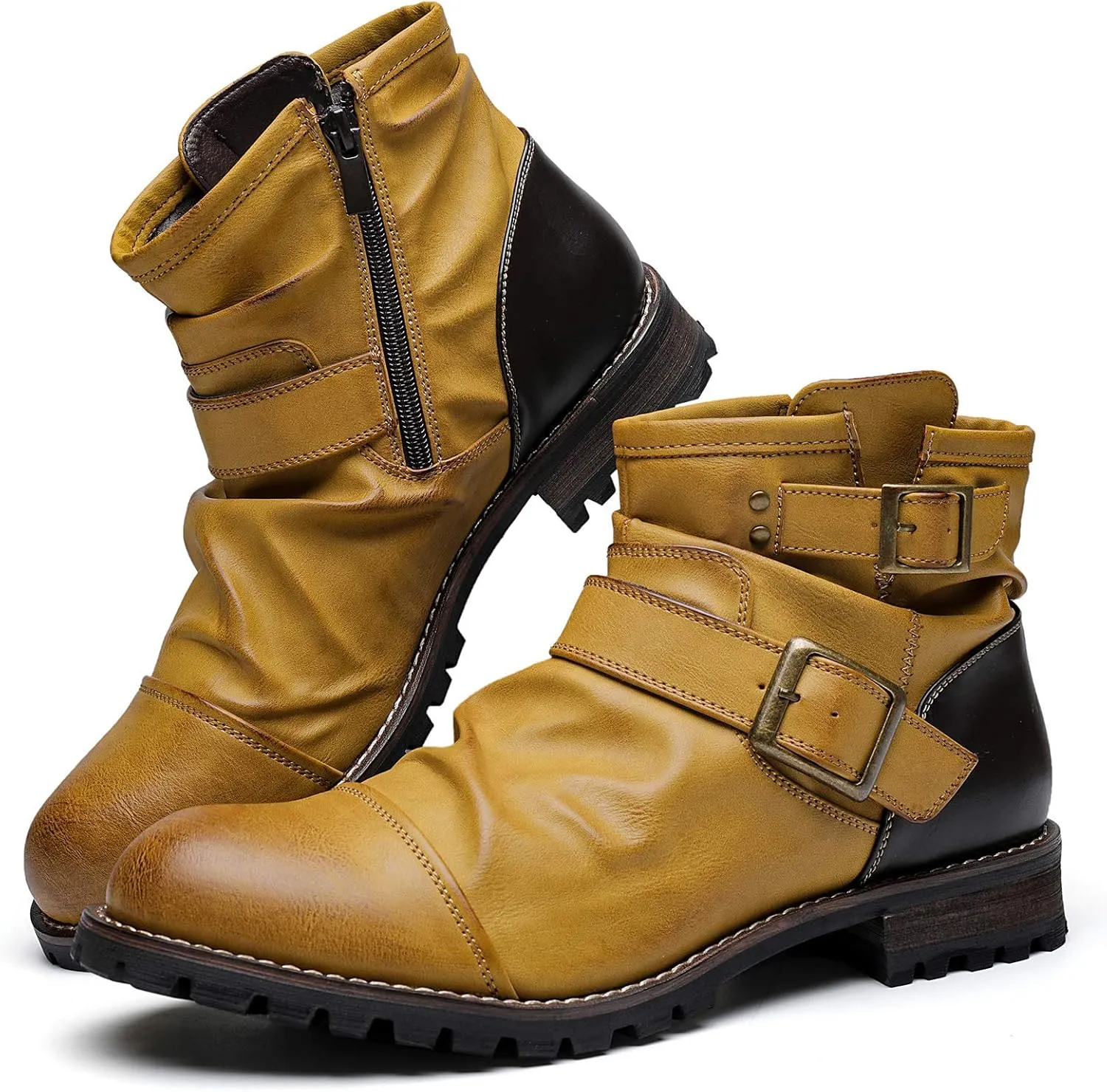 AMAPO Western Cowboy Mens Boots Mid-Tube