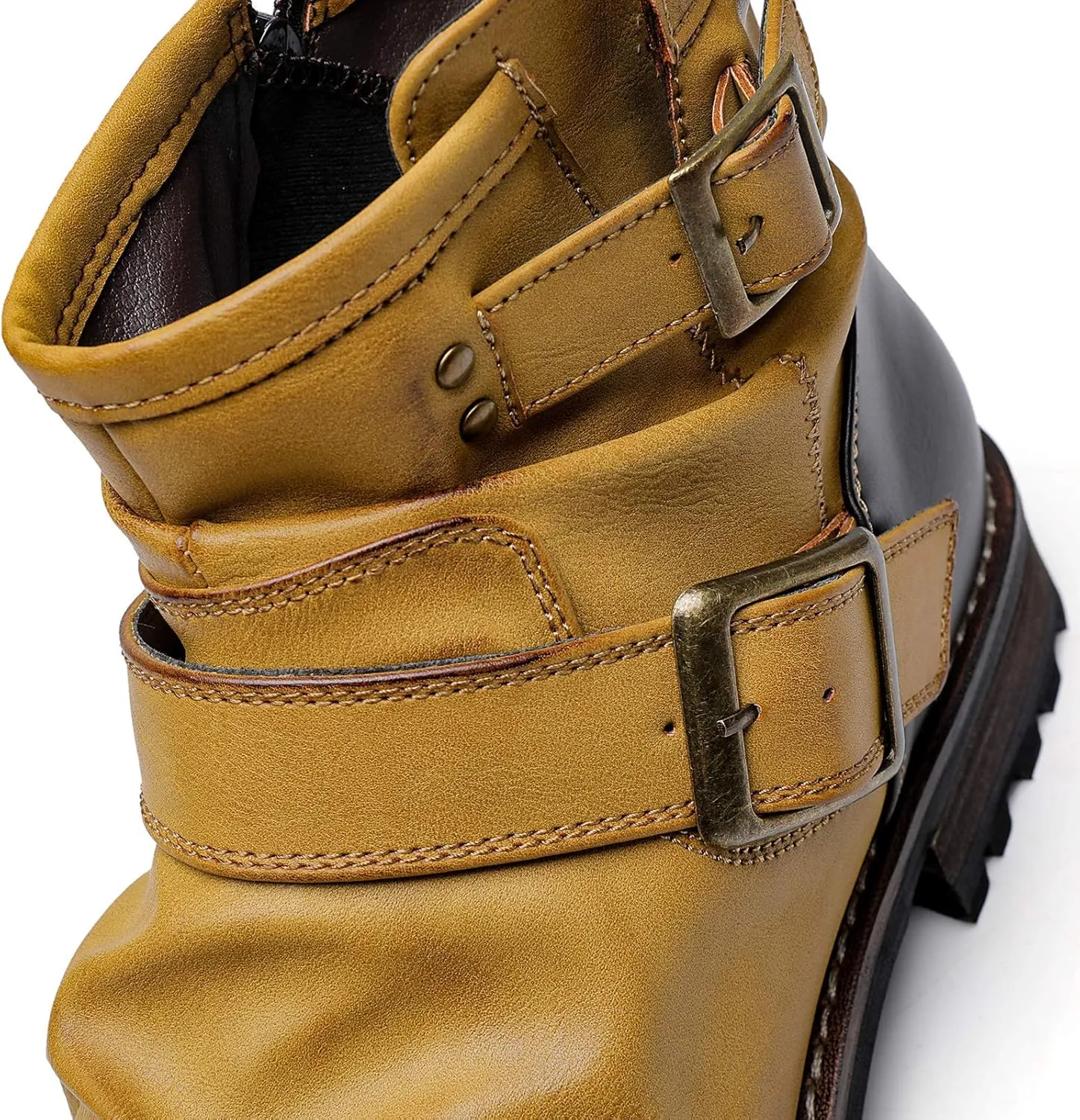 AMAPO Western Cowboy Mens Boots Mid-Tube
