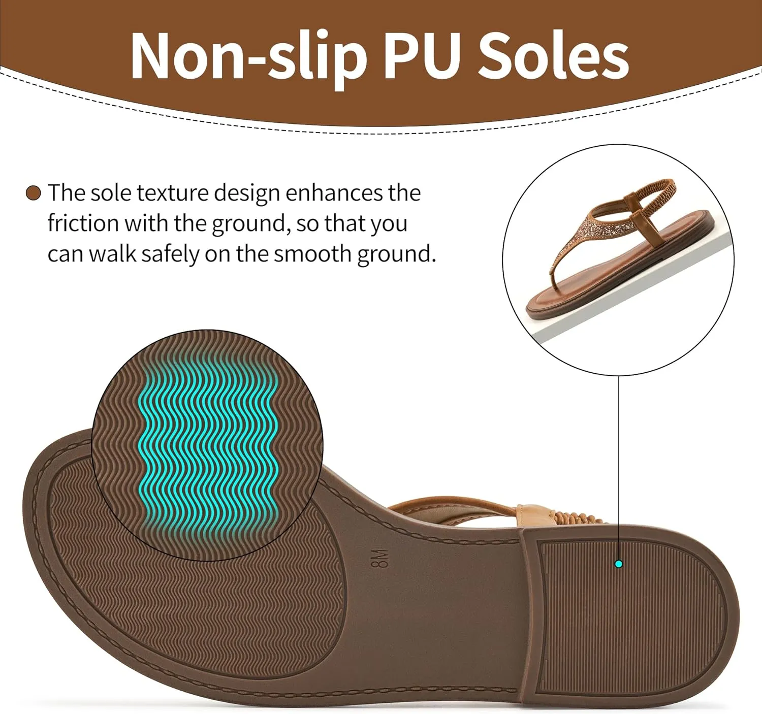 Aomigoct Flat Sandals Women Dressy: Comfortable Summer Beach Sandal for women - Casual Ladies Fashion Walking Shoes