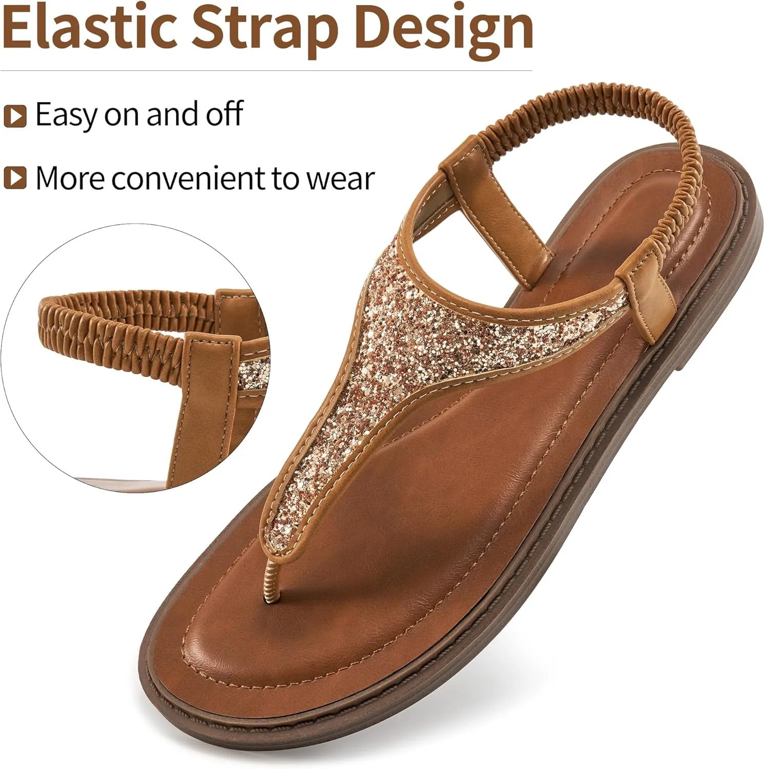 Aomigoct Flat Sandals Women Dressy: Comfortable Summer Beach Sandal for women - Casual Ladies Fashion Walking Shoes