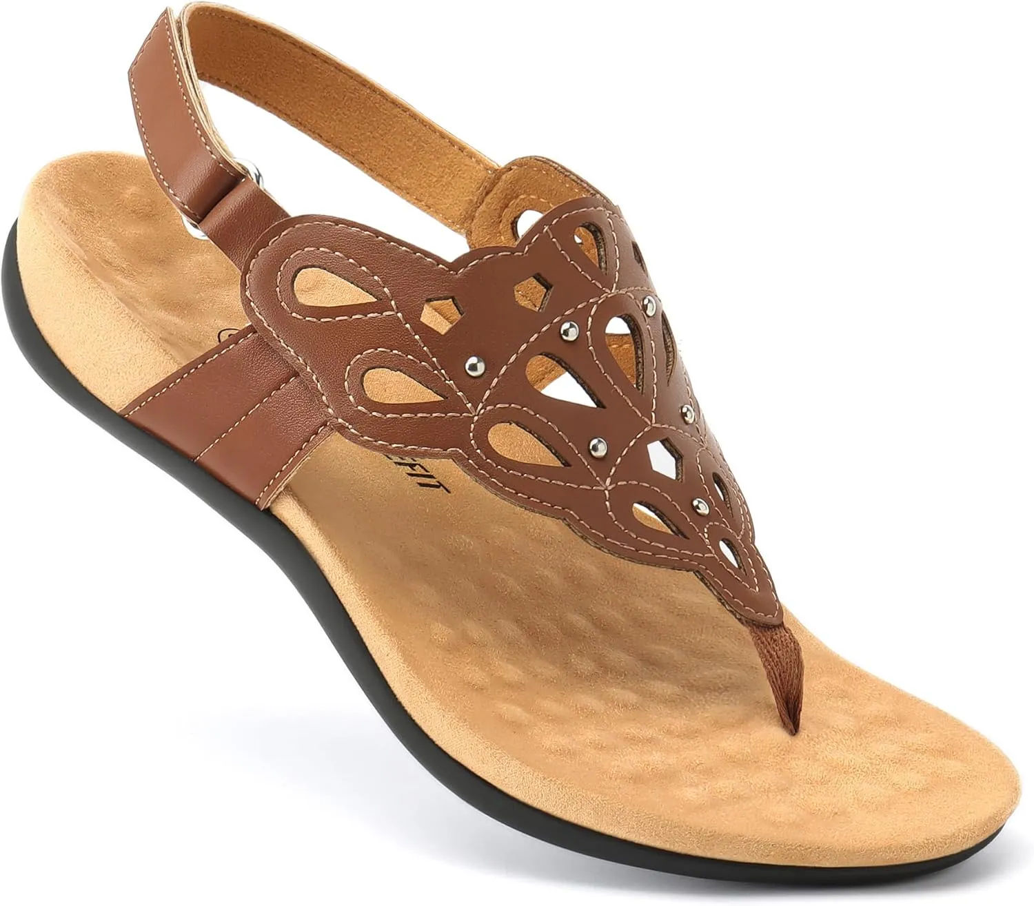 Athlefit Orthopedic Sandals for Women Summer Adjustable Orthotic Thong Sandals with Arch Support