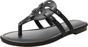 Athlefit Womens Flat Sandals Flip Flops Casual Slip on Comfortable Thong Beach Sandal for Women Dressy
