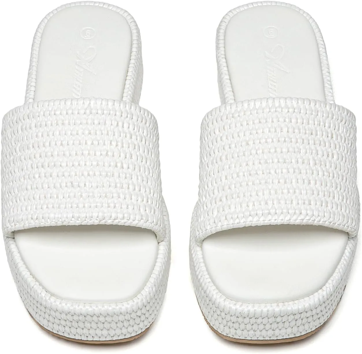 Athlefit Women's Slip On Platform Sandals Casual Bohemia Open Toe Summer Beach Flatform Slide Sandals