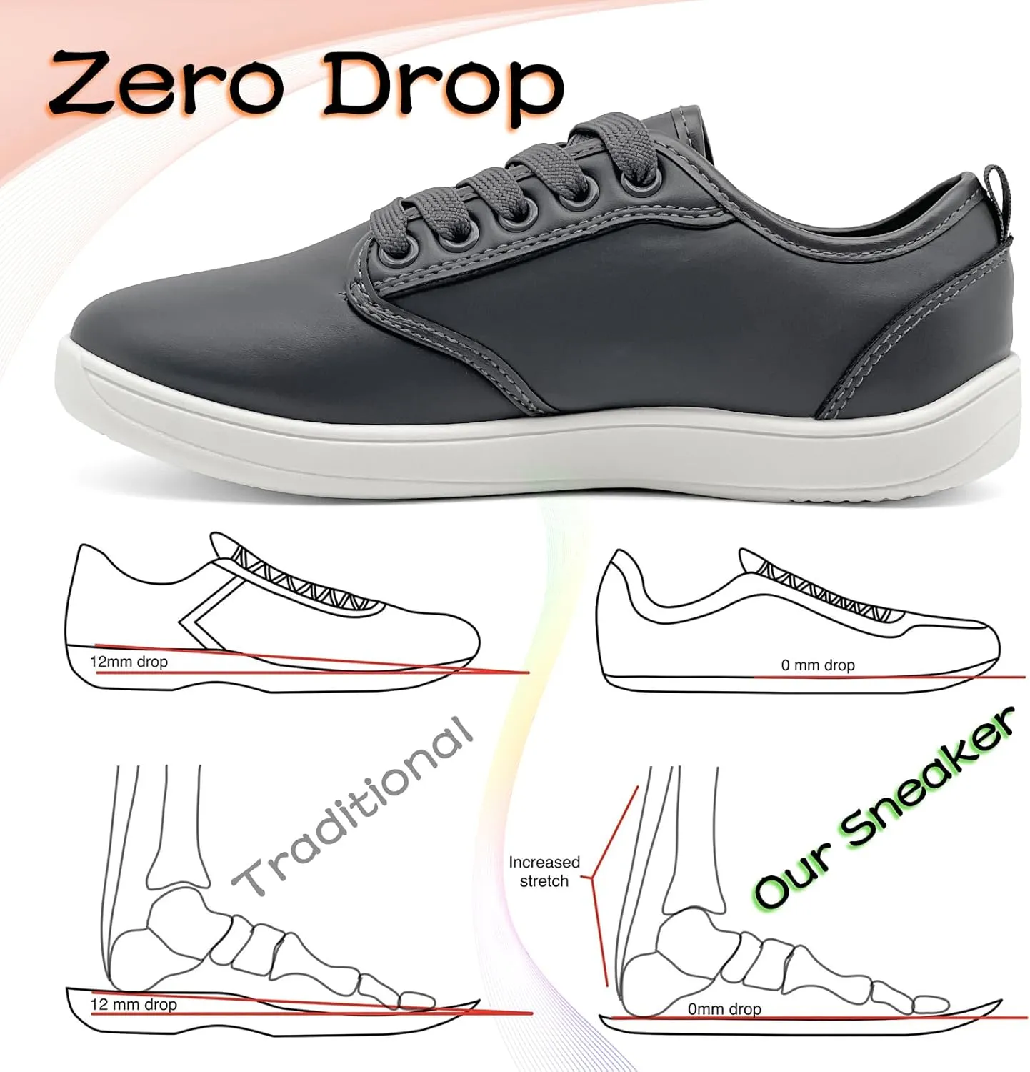 Barefoot Shoes Men Women Zero Drop Minimalist Soft Feel Wide Toe Box Non-Slip Comfortable Walking & Hiking Sneakers