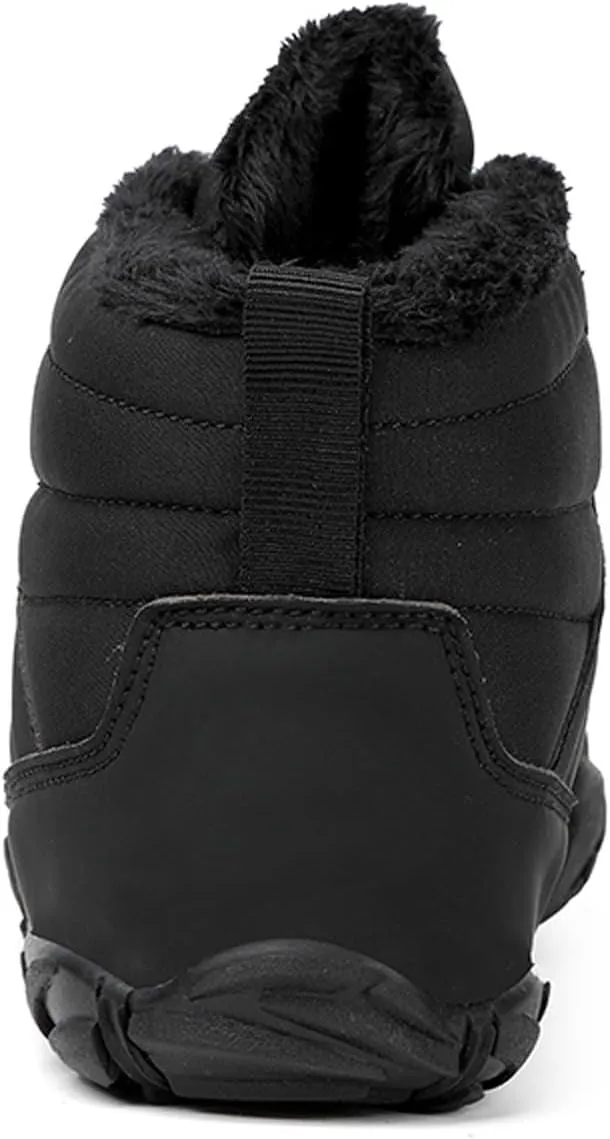 Barefoot Shoes Men's Womens Wide Toe Box Winter Trail Runner Minimalist Zero Drop Sole Cotton Boots Fur Lined Hiking Walking Shoes