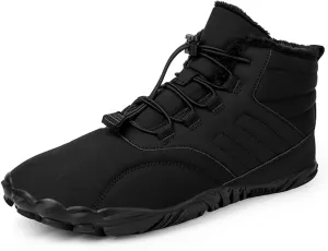 Barefoot Shoes Men's Womens Wide Toe Box Winter Trail Runner Minimalist Zero Drop Sole Cotton Boots Fur Lined Hiking Walking Shoes