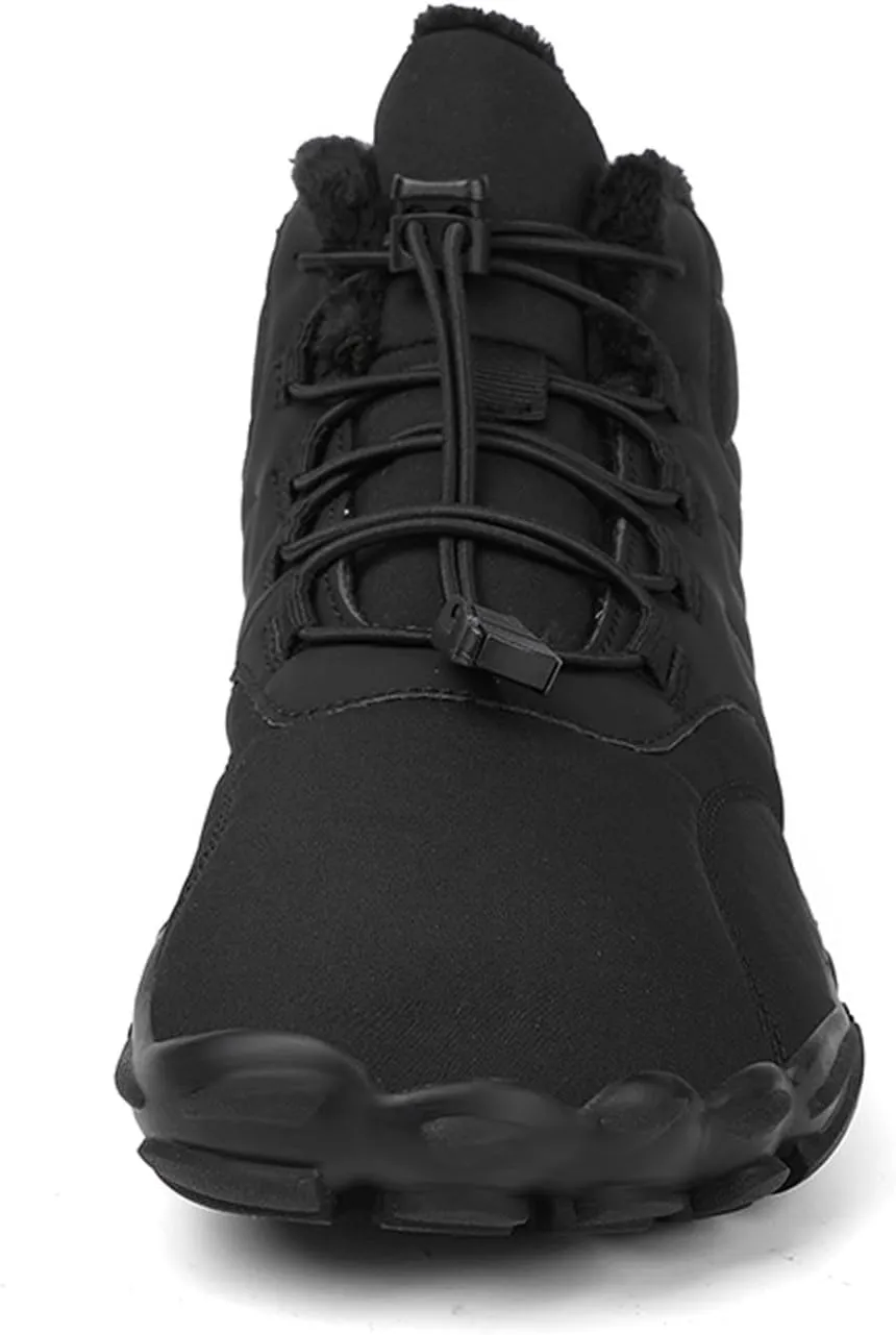 Barefoot Shoes Men's Womens Wide Toe Box Winter Trail Runner Minimalist Zero Drop Sole Cotton Boots Fur Lined Hiking Walking Shoes