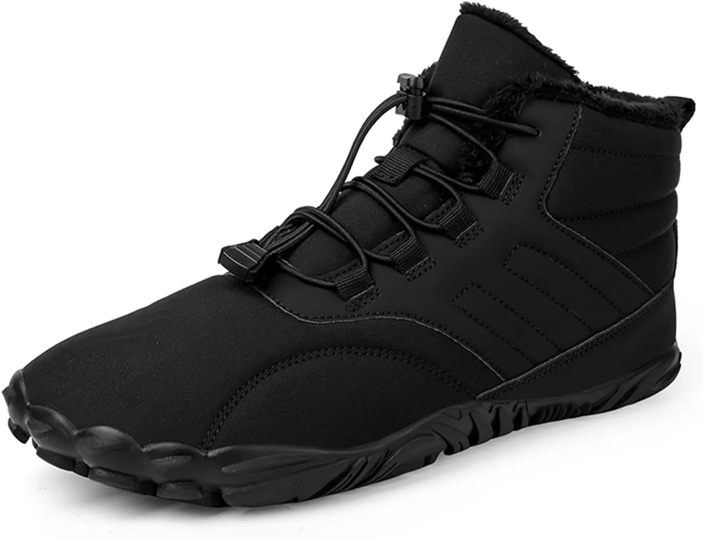 Barefoot Shoes Men's Womens Wide Toe Box Winter Trail Runner Minimalist Zero Drop Sole Cotton Boots Fur Lined Hiking Walking Shoes