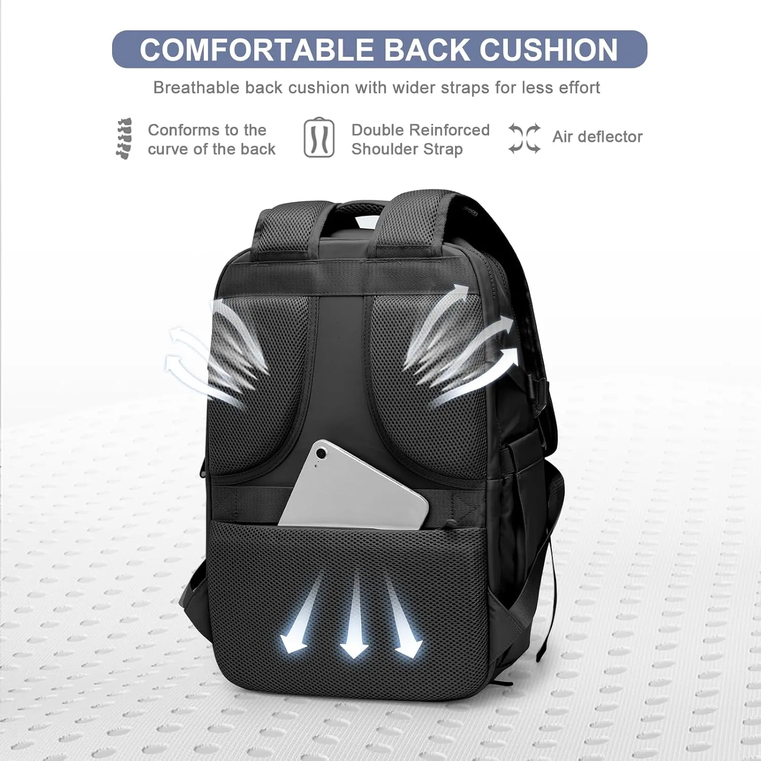 Black Travel Backpack for Women Mens Backpack Carry On Flight Approved personal item bag, 14 Inch Anti Theft Laptop Backpack Waterproof for Weekender Traveling Hiking
