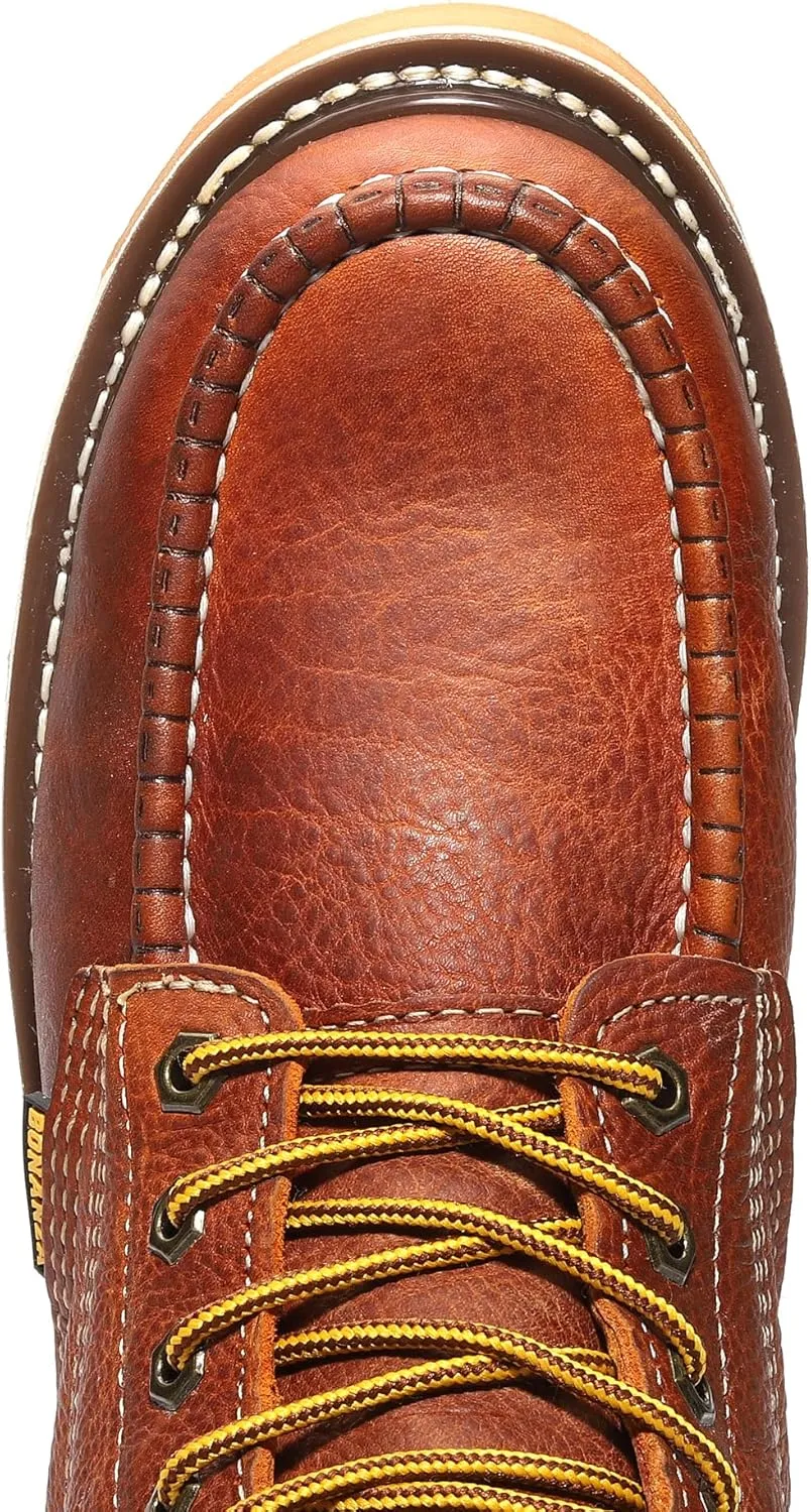 Bonanza Boots FRONTIER DUAL 6" Moc Toe Work Boot - Premium Leather, Comfort Insole & Tough Wedge Outsole