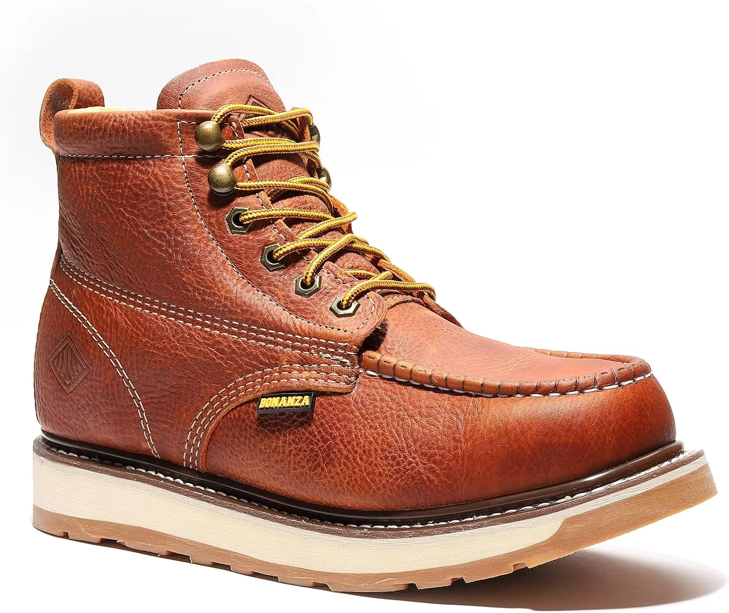 Bonanza Boots FRONTIER DUAL 6" Moc Toe Work Boot - Premium Leather, Comfort Insole & Tough Wedge Outsole