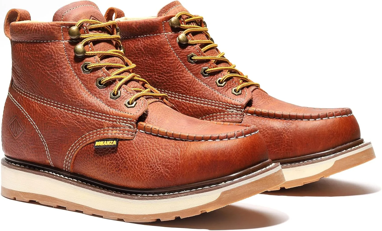 Bonanza Boots FRONTIER DUAL 6" Moc Toe Work Boot - Premium Leather, Comfort Insole & Tough Wedge Outsole