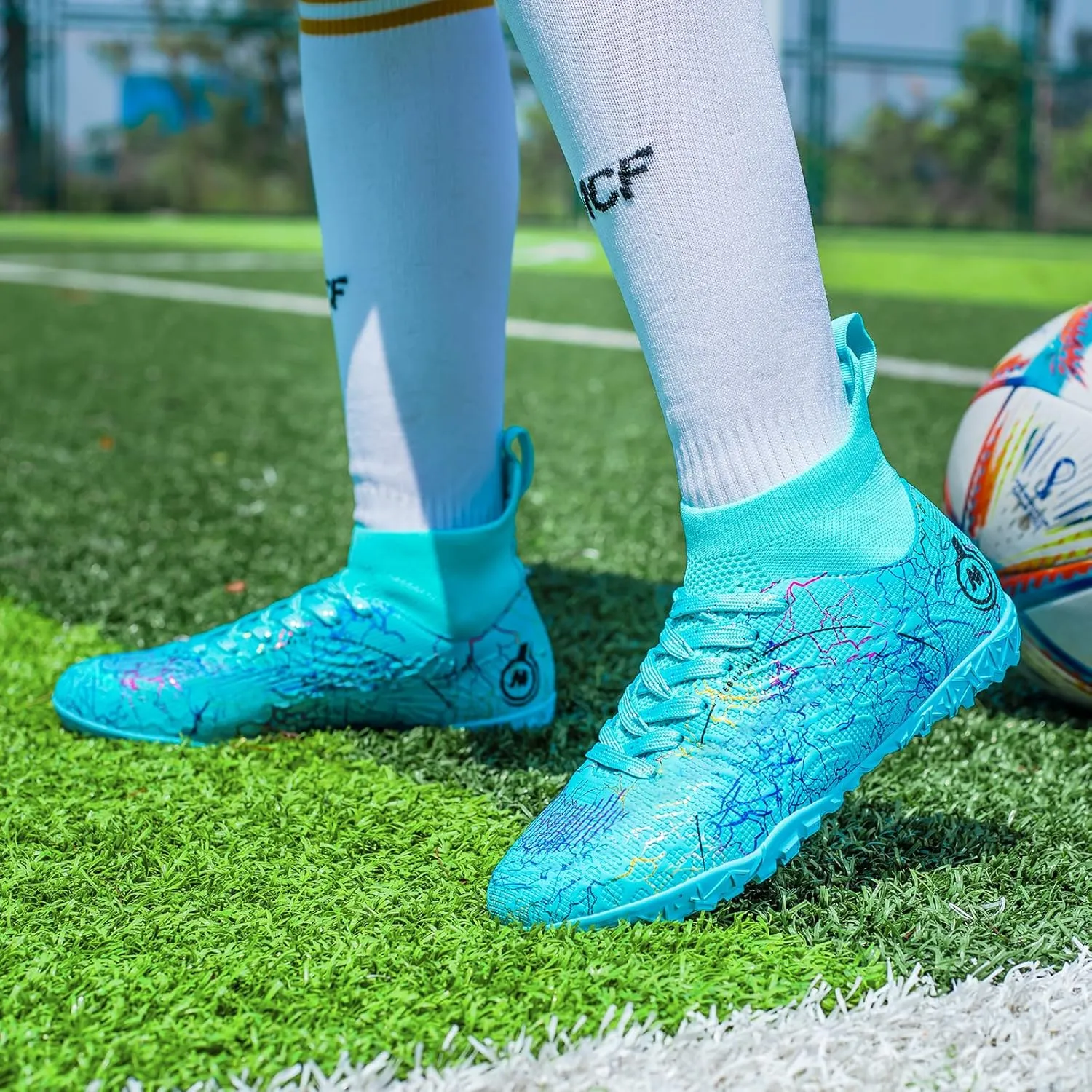 Boy Soccer Cleats Big Kids Soccer Shoes Professional Soccer Cleats Shoes,Unisex Soccer Sneakers for Little Kids Athletic