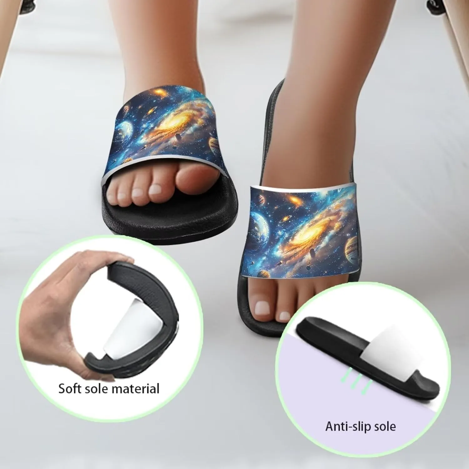 Boys & Girls Slide Sandals Kids Summer Slippers Slip On for Outdoor Beach Pool Shower Sport Gifts (Little Kid/Big Kid)