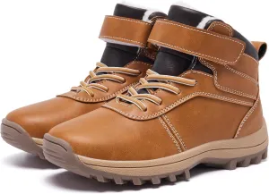 Boys Girls Snow Boots Winter Slip On Warm Fur Lined Shoes Lightweight Water-Resistant Cold Weather Boot (Little Kid/Big Kid)