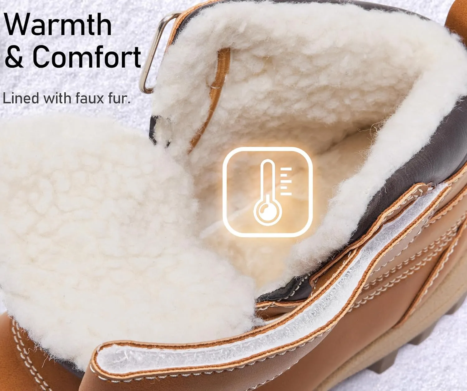 Boys Girls Snow Boots Winter Slip On Warm Fur Lined Shoes Lightweight Water-Resistant Cold Weather Boot (Little Kid/Big Kid)