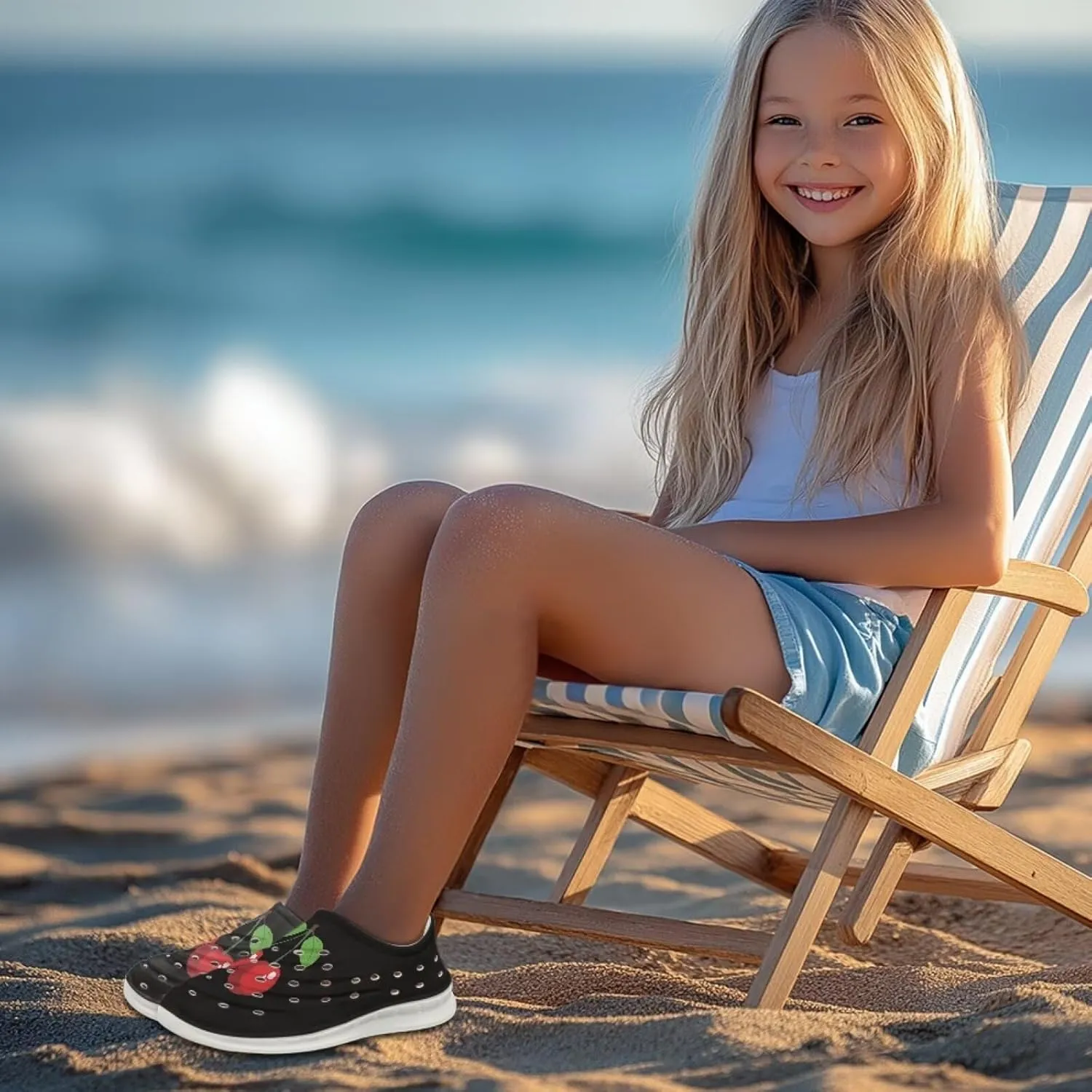 Boys Girls Water Shoes Kids Soft Beach Sport Sandals Funny Print Breathable Swimming Sandals for Big Kids