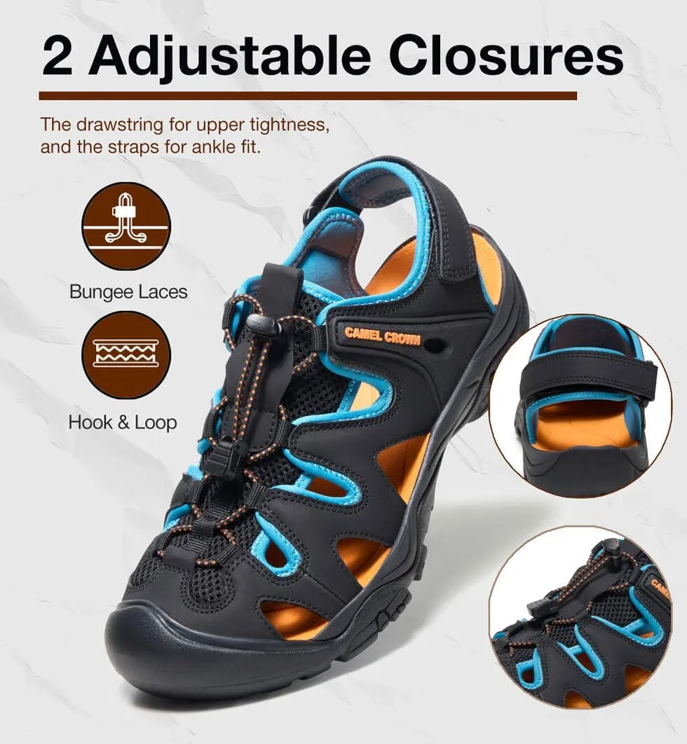CAMEL CROWN Men's Comfortable Summer Sandals Breathable Beach Sandals Adjustable Outdoor Camping Walking Sandals Athletic Sport Sandals for Water Travel Hiking