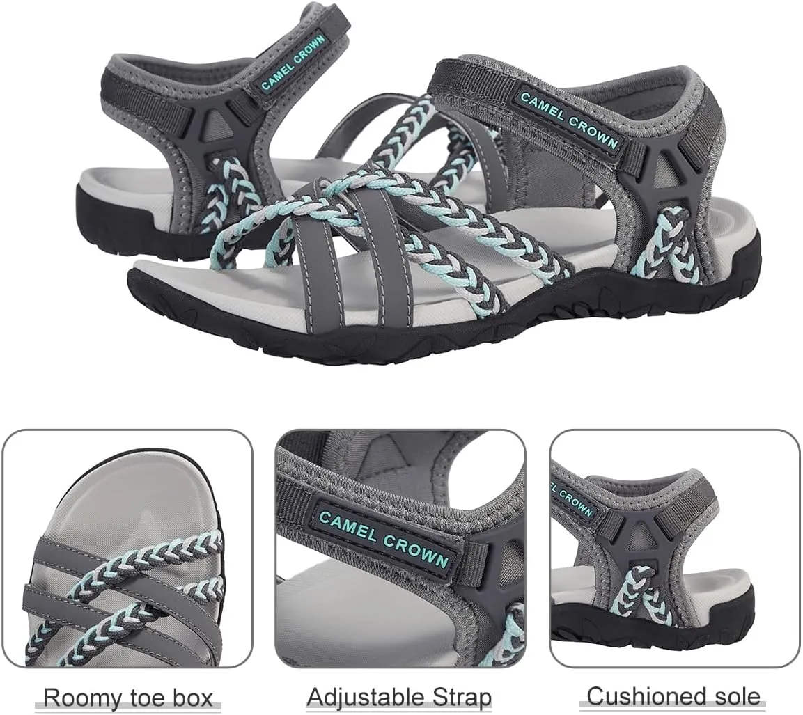 CAMEL CROWN Womens Waterproof Hiking Sandal Beach Sandals Comfortable for Walking Vacation Travel