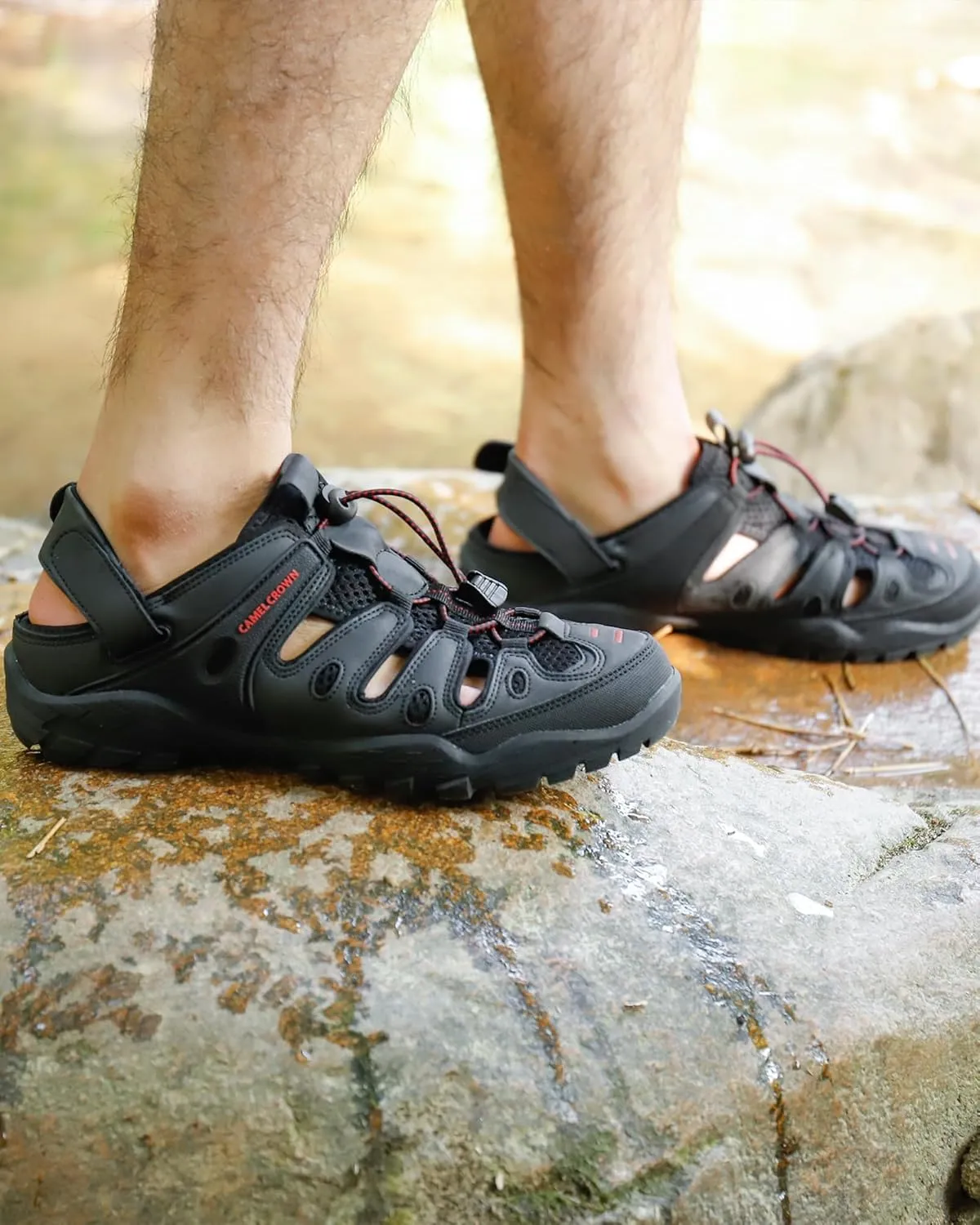 CAMELSPORTS Men's Hiking Sandals Outdoor Sport Closed Toe Walking Sandal Waterproof Non-Slip Summer Fisherman Beach Water Shoes