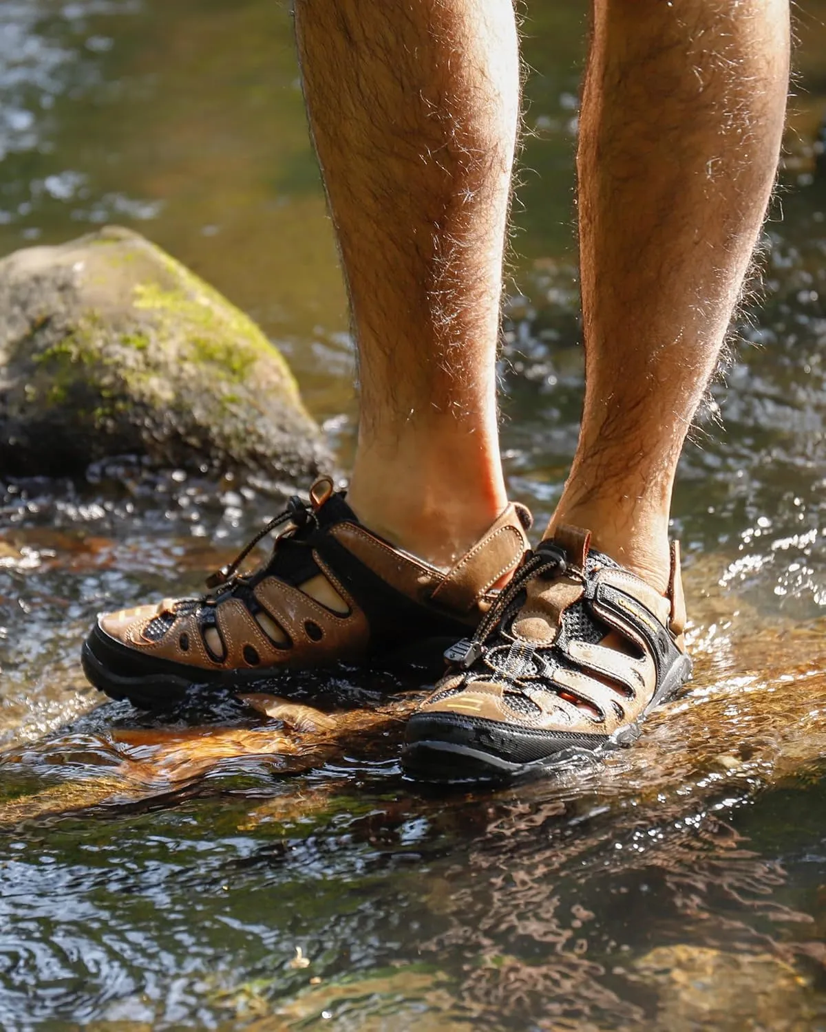 CAMELSPORTS Men's Hiking Sandals Outdoor Sport Closed Toe Walking Sandal Waterproof Non-Slip Summer Fisherman Beach Water Shoes
