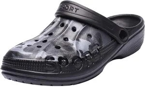 CERYTHRINA Boy's Camouflage Garden Clog Rubber Indoor Outdoor Mules Non Slip Sandals Big Kids Water Shoes
