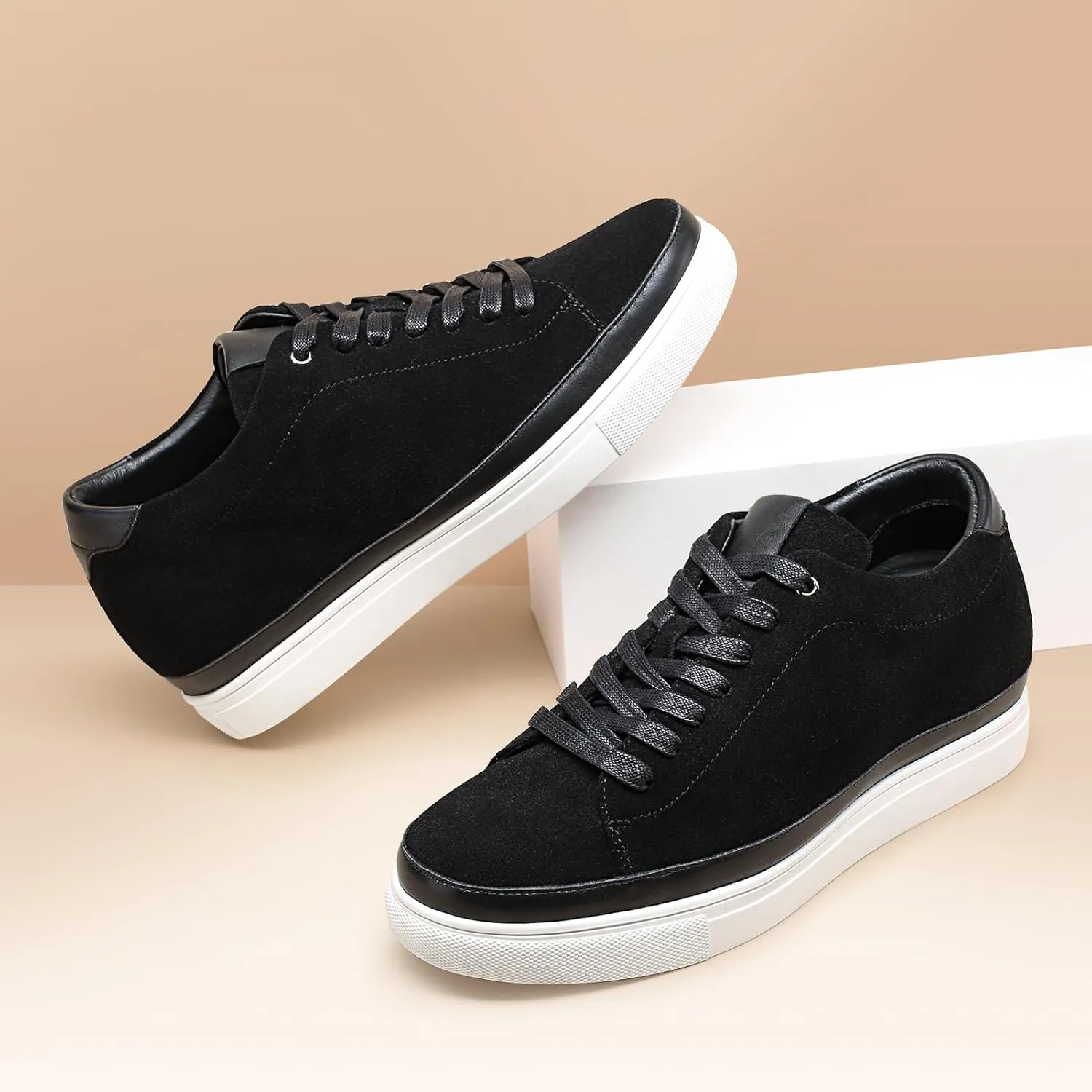 CHAMARIPA Men's Invisible Height Increasing Elevator Shoes Sneakers Lifting Shoes Taller Hidden Heel Trainers