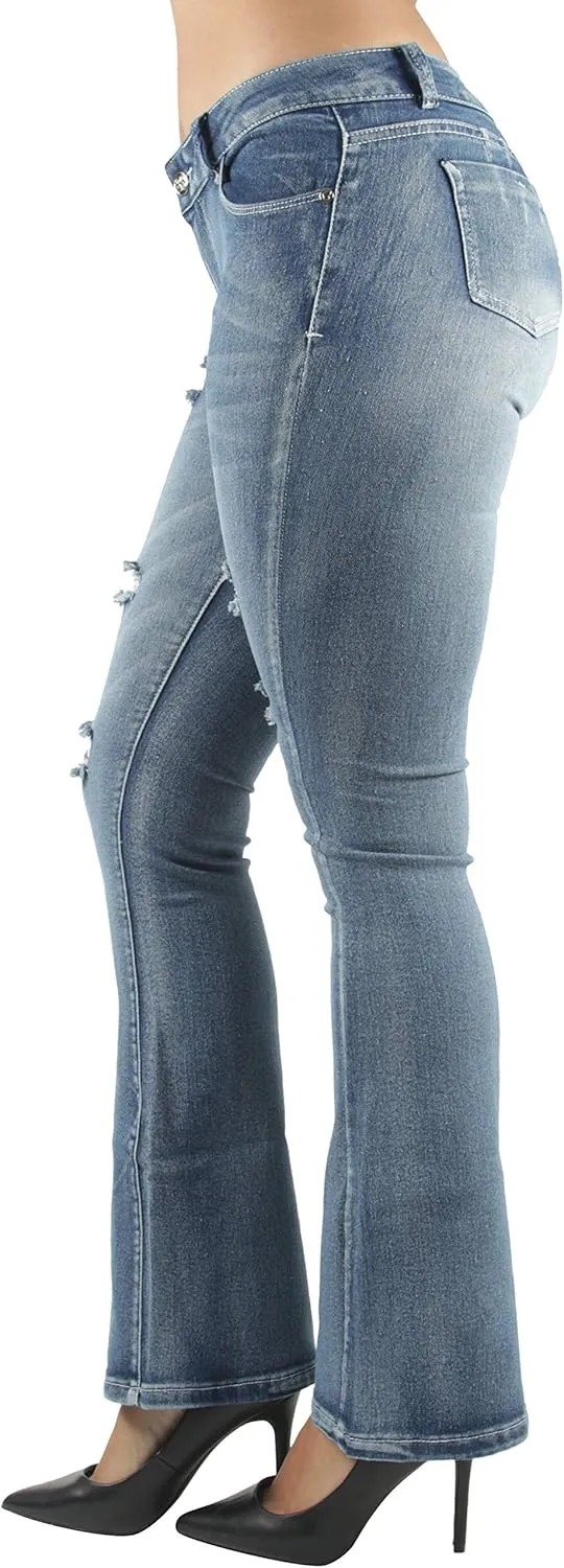 Colombian Design, Butt Lift, Levanta Cola, Boot Leg Jeans Plus/Junior Size