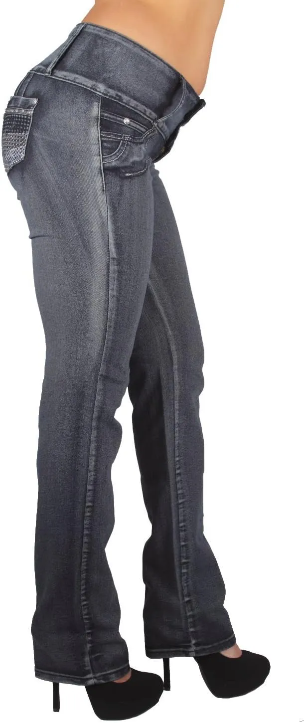 Colombian Design, Butt Lift, Levanta Cola, Boot Leg Jeans Plus/Junior Size