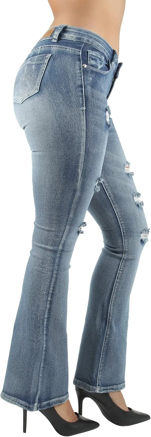 Colombian Design, Butt Lift, Levanta Cola, Boot Leg Jeans Plus/Junior Size